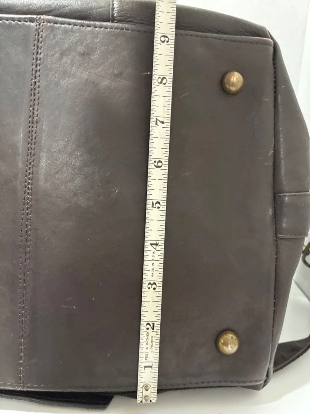 DAVID KING COLOMBIAN LEATHER 25' TOP ZIP WEEKENDER DUFFEL BAG CHOCOLATE